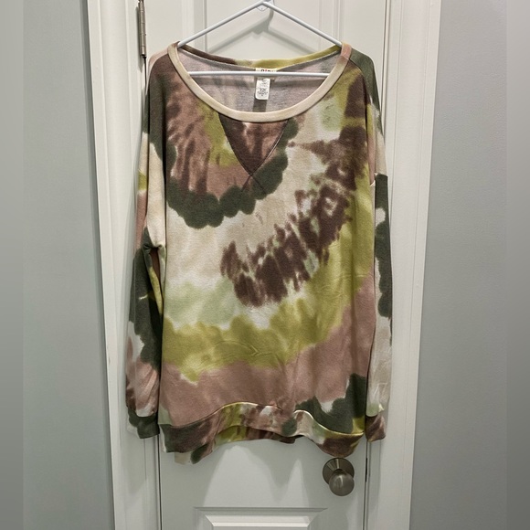 BiBi Tops - BIBI oversized tie dye fleece tunic